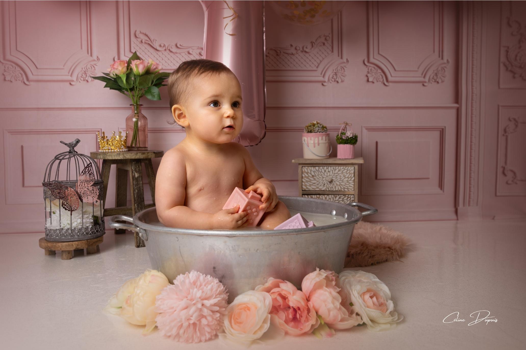 Bain de lait Séance photos bambin pose nuance Nîmes